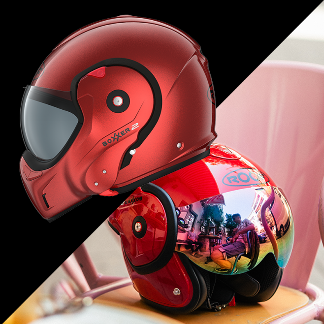 CASQUE MODULABLE MOTO ROOF RO9 BOXXER 2 ROUGE