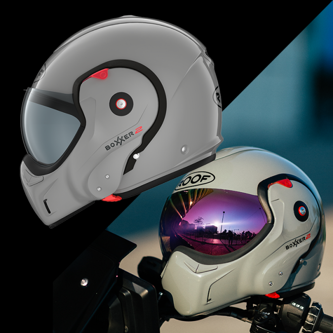 Casco da moto modulare E22 06 ROOF BOXXER 2 Smokey grey