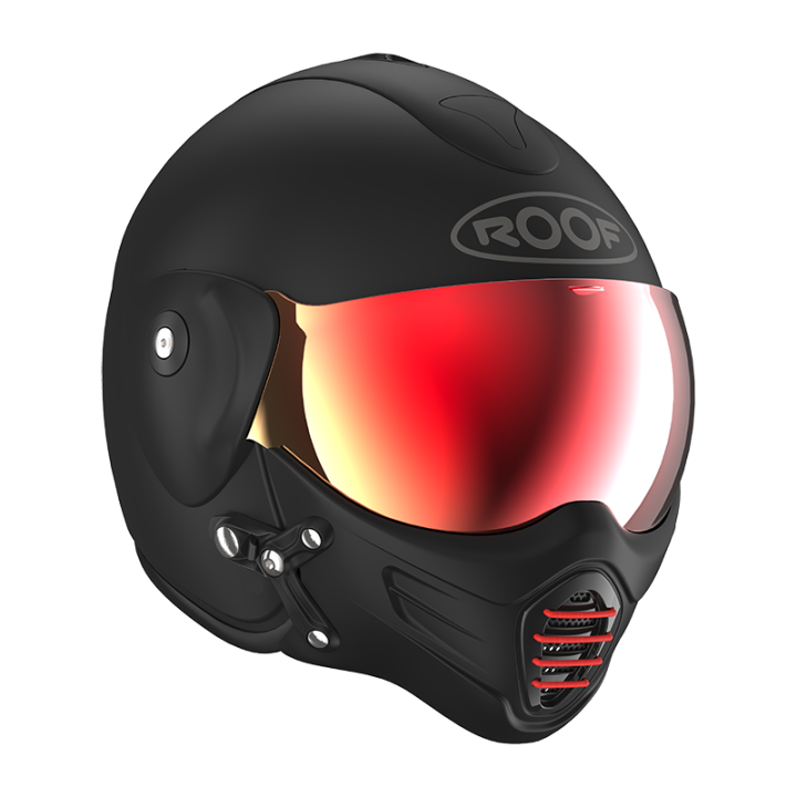 ROOF MOTORCYCLE HELMET RO9 ROADSTER IRON MATT BLACK - RED