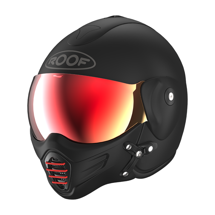 ROOF MOTORCYCLE HELMET RO9 ROADSTER IRON MATT BLACK - RED