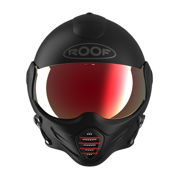 ROOF MOTORCYCLE HELMET RO9 ROADSTER IRON MATT BLACK - RED