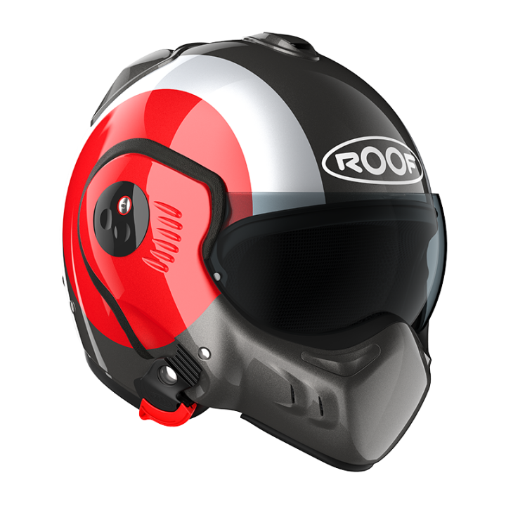 VERSATILE MOTORCYCLE HELMET ROOF RO5 BOXER ALPHA FOCUS RED - SILVER