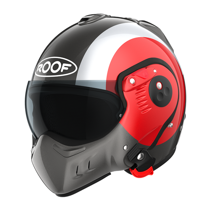 VERSATILE MOTORCYCLE HELMET ROOF RO5 BOXER ALPHA FOCUS RED - SILVER