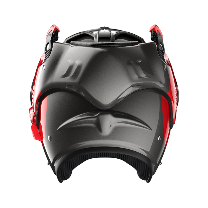 VERSATILE MOTORCYCLE HELMET ROOF RO5 BOXER ALPHA FOCUS RED - SILVER