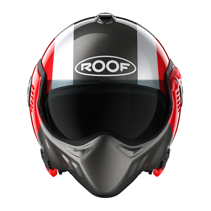 VERSATILE MOTORCYCLE HELMET ROOF RO5 BOXER ALPHA FOCUS RED - SILVER
