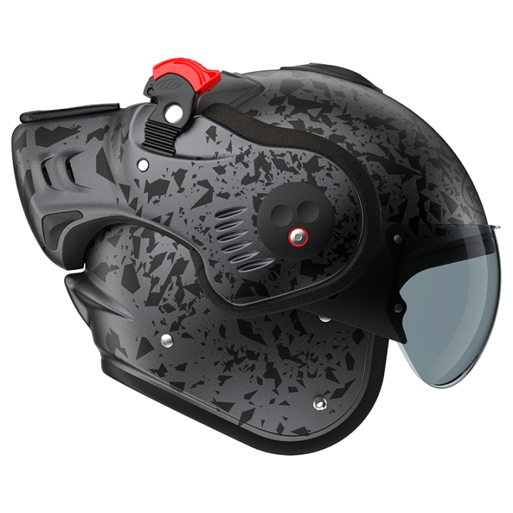 CASCO DA MOTO MODULARE ROOF RO5 BOXER ALPHA BLACKSTAR GRAFITE - NERO OPACO