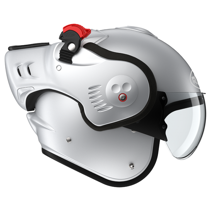 CASCO DA MOTO MODULARE ROOF RO5 BOXER ALPHA SILVERWHITE OPACO