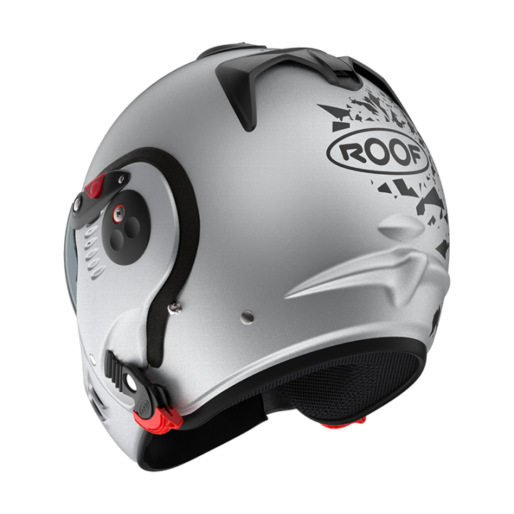 CASCO DA MOTO MODULARE ROOF RO5 BOXER ALPHA BLACKSTAR SILVERWHITE - NERO OPACO
