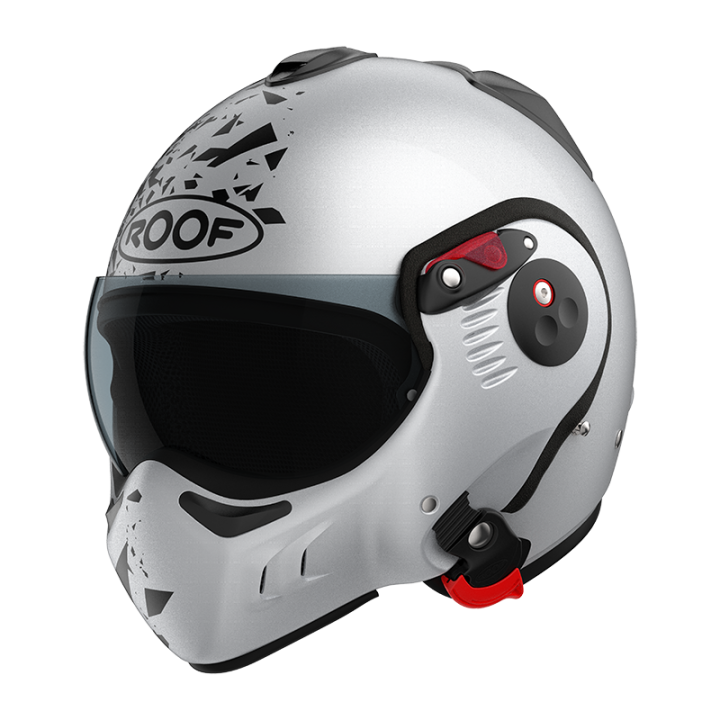 CASQUE MODULABLE MOTO ROOF RO5 BOXER ALPHA BLACKSTAR SILVERWHITE - NOIR MAT