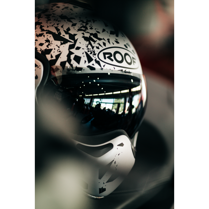 CASCO DA MOTO MODULARE ROOF RO5 BOXER ALPHA BLACKSTAR SILVERWHITE - NERO OPACO