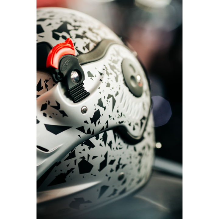 VERSATILE MOTORCYCLE HELMET ROOF RO5 BOXER ALPHA BLACKSTAR MATT SILVERWHITE - BLACK