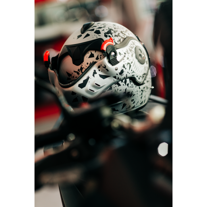 CASQUE MODULABLE MOTO ROOF RO5 BOXER ALPHA BLACKSTAR SILVERWHITE - NOIR MAT