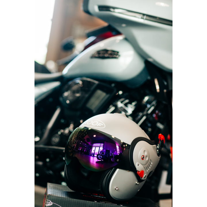 VERSATILE MOTORCYCLE HELMET ROOF RO5 BOXER ALPHA MATT SILVERWHITE