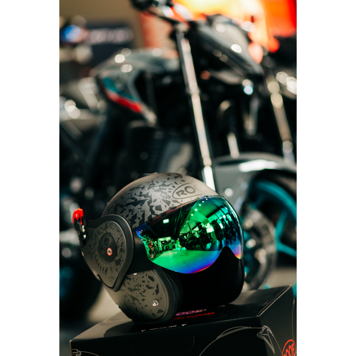 CASQUE MODULABLE MOTO ROOF RO5 BOXER ALPHA BLACKSTAR GRAPHITE - NOIR MAT