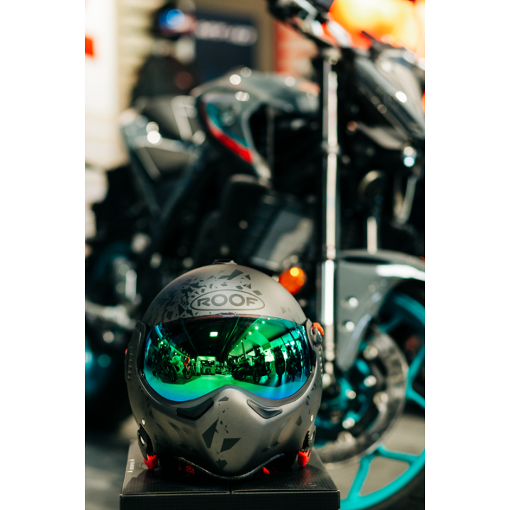 VERSATILE MOTORCYCLE HELMET ROOF RO5 BOXER ALPHA BLACKSTAR MATT GRAPHITE - BLACK