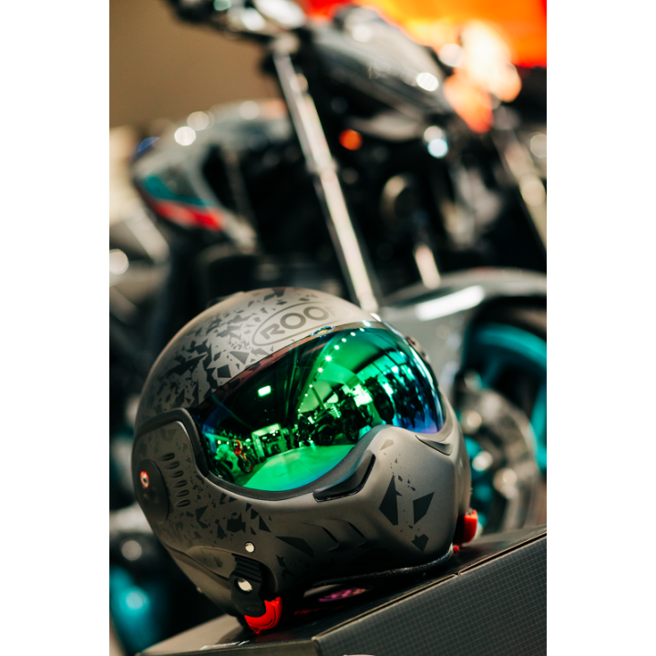 VERSATILE MOTORCYCLE HELMET ROOF RO5 BOXER ALPHA BLACKSTAR MATT GRAPHITE - BLACK