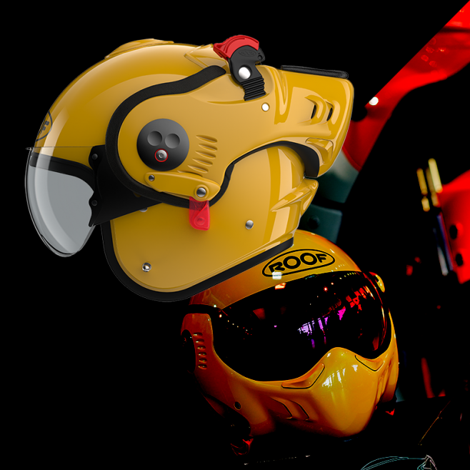CASCO DA MOTO MODULARE ROOF RO5 BOXER ALPHA GIALLO