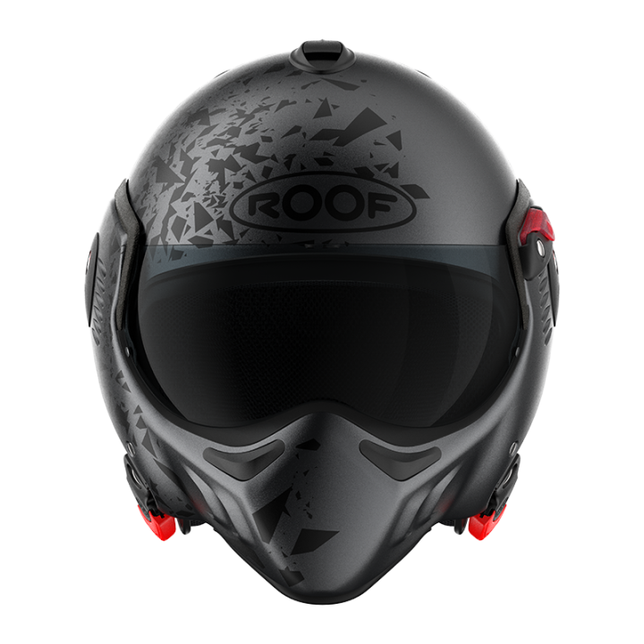 Casque moto modulable E22-06 Roof BOXER ALPHA BLACKSTAR Graphite Noir Mat