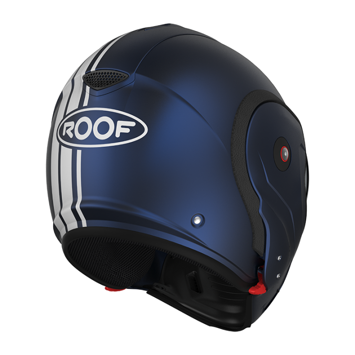 Helmet motorcycle versatile E22-06 Roof BOXXER 2 STRIPES Dark Blue - White Matt