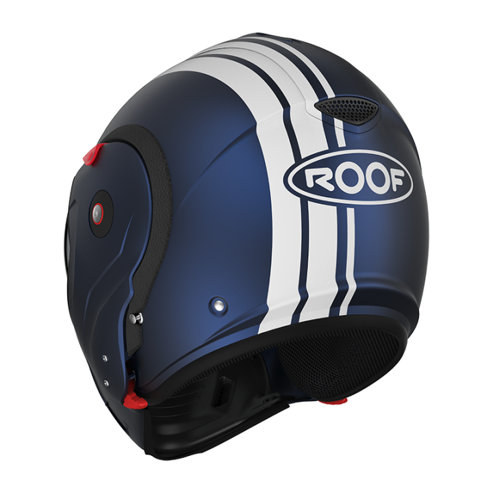 Helmet motorcycle versatile E22-06 Roof BOXXER 2 STRIPES Dark Blue - White Matt