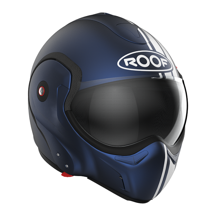 Helmet motorcycle versatile E22-06 Roof BOXXER 2 STRIPES Dark Blue - White Matt