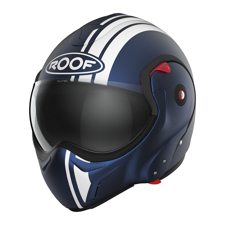 Helmet motorcycle versatile E22-06 Roof BOXXER 2 STRIPES Dark Blue - White Matt
