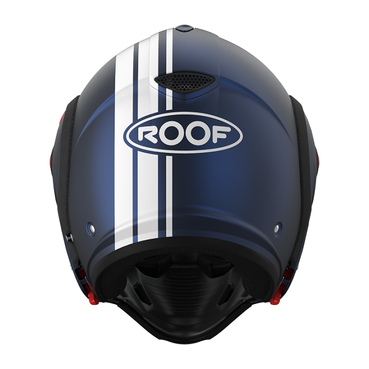 Helmet motorcycle versatile E22-06 Roof BOXXER 2 STRIPES Dark Blue - White Matt