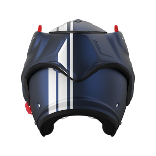 Casque moto modulable E22-06 Roof BOXXER 2 STRIPES Dark Blue - Blanc Mat