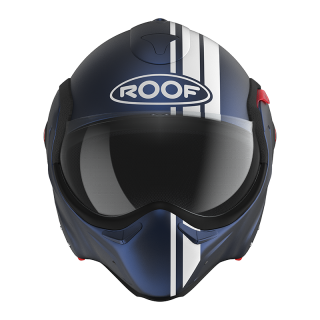 Casque moto modulable E22-06 Roof BOXXER 2 STRIPES Dark Blue - Blanc Mat