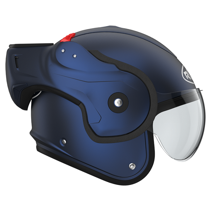 Helmet motorcycle versatile E22-06 Roof BOXXER 2 STRIPES Dark Blue - White Matt