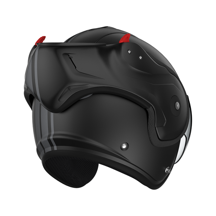 Helmet motorcycle versatile E22-06 Roof BOXXER 2 STRIPES Black - Metal Matt