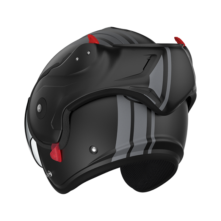 Helmet motorcycle versatile E22-06 Roof BOXXER 2 STRIPES Black - Metal Matt