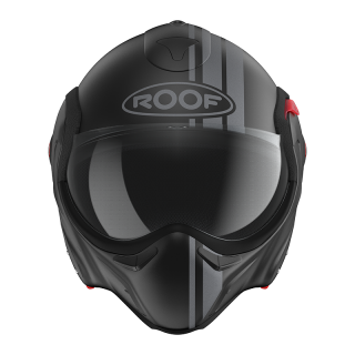 Casque moto modulable E22-06 Roof BOXXER 2 STRIPES Noir - Metal Mat