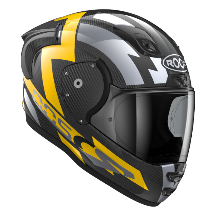 Casco motocicletta completa Roof RO200 S CARBON Suzuka Giallo Metallo E22-06