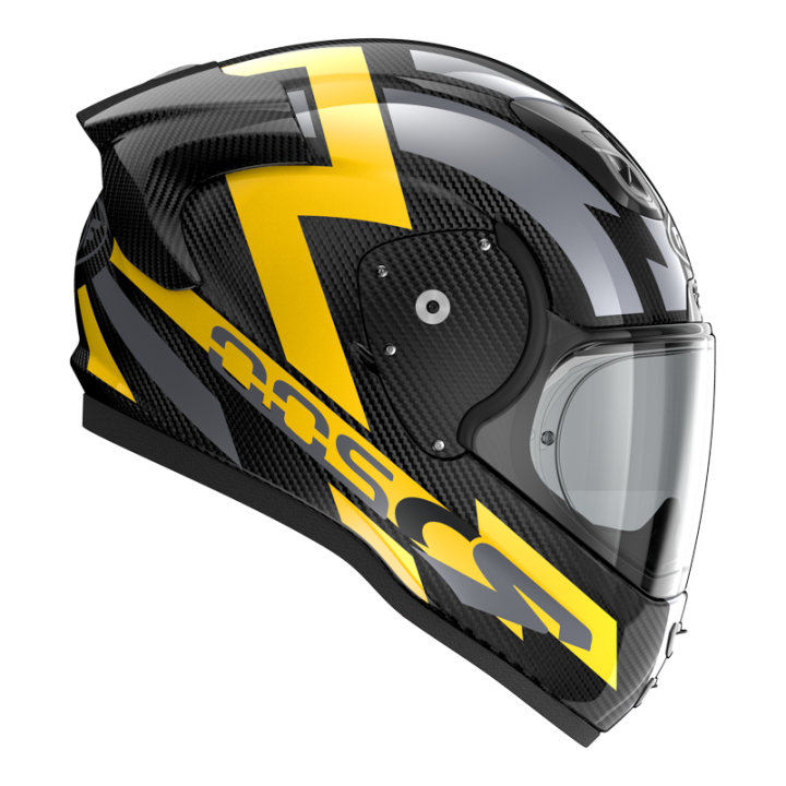 Casco motocicletta completa Roof RO200 S CARBON Suzuka Giallo Metallo E22-06