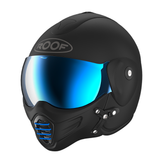 Casco Jet E22-05 Moto Roof ROADSTER IRON Nero opaco - Blu