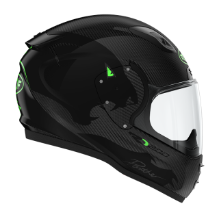 Casque moto intégral Roof RO200 CARBON PANTHER Noir Vert Fluo